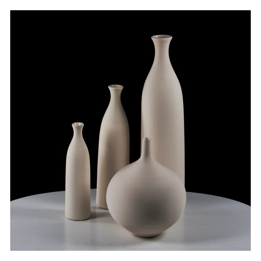 Keramisk vase, 33 cm, hvid