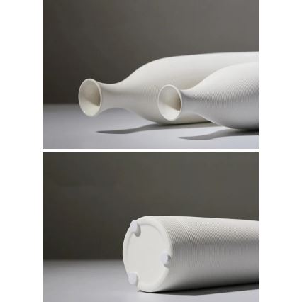 Keramisk vase, 33 cm, hvid