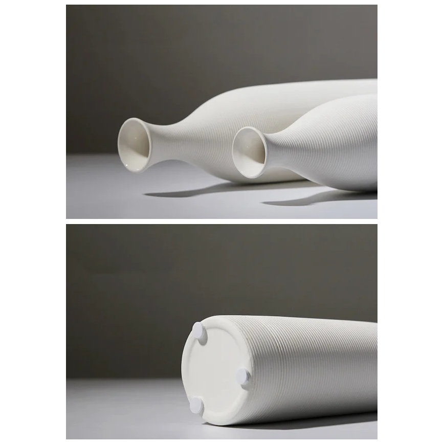 Keramisk vase, 33 cm, hvid