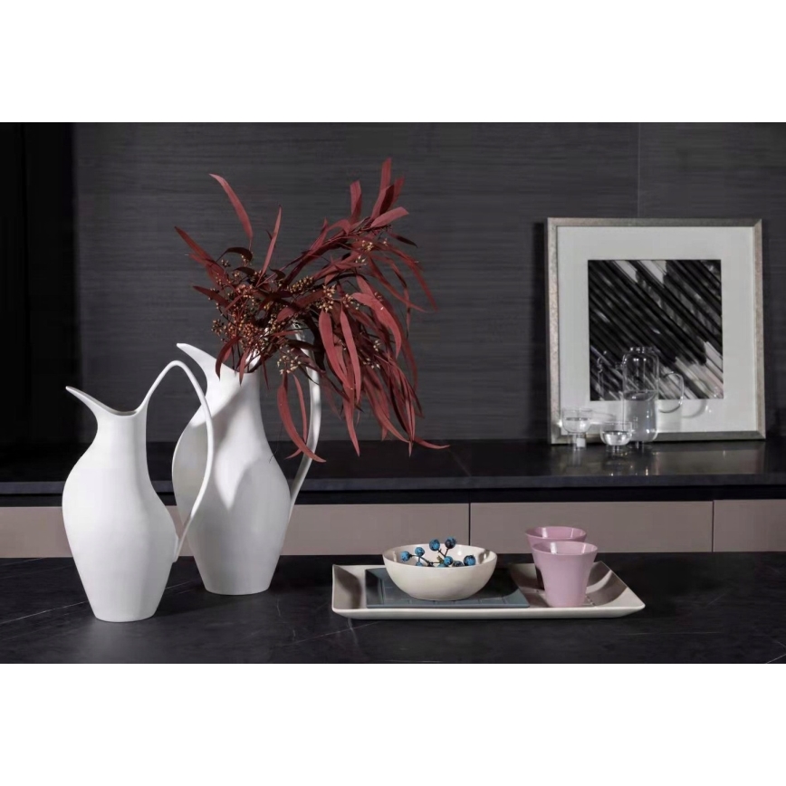 Keramisk vase 33 x 17 x 19 cm, hvid