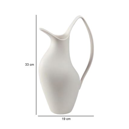 Keramisk vase 33 x 17 x 19 cm, hvid
