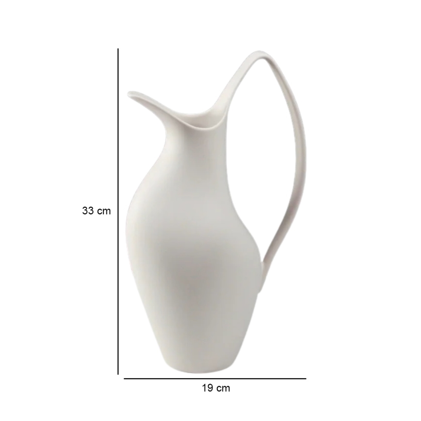 Keramisk vase 33 x 17 x 19 cm, hvid