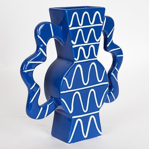Keramisk vase 37,5x35,5 cm blå