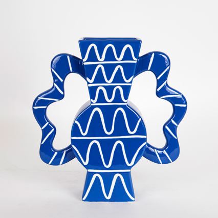 Keramisk vase 37,5x35,5 cm blå