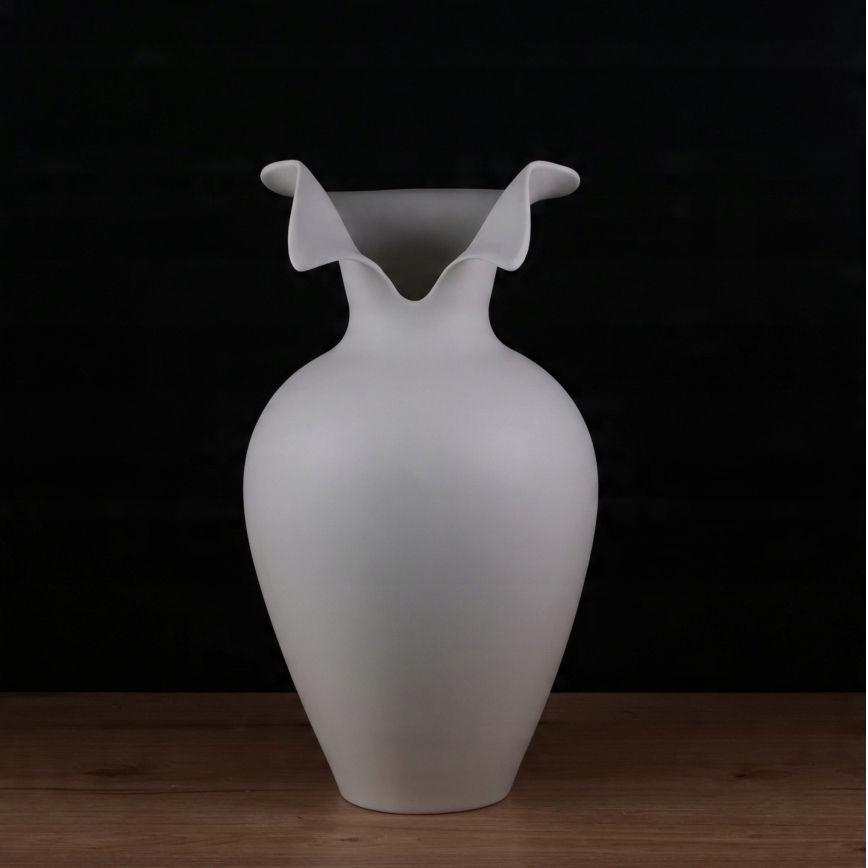 Keramisk vase 41,5x23 cm hvid