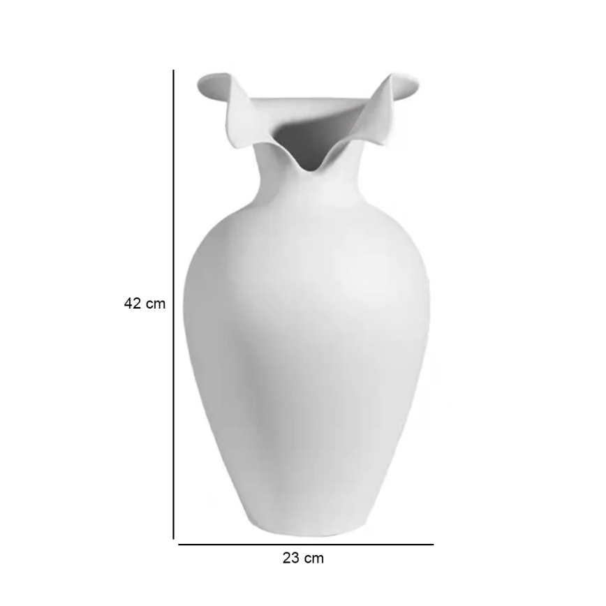 Keramisk vase 41,5x23 cm hvid