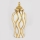 Keramisk vase 42,6x18,8 cm guldfarvet/hvid