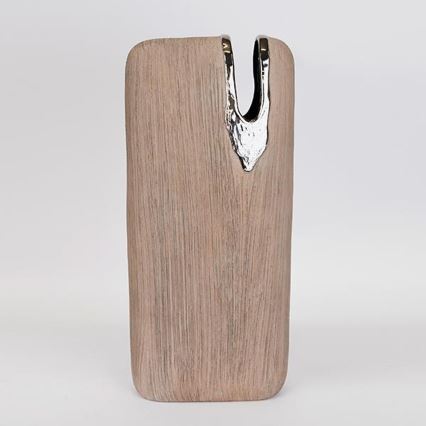 Keramisk vase 43x19,5x9,5 cm brun/sølvfarvet