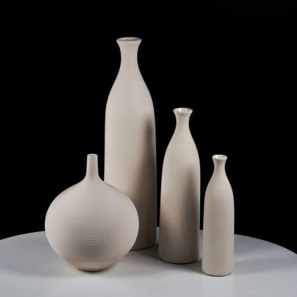 Keramisk vase, 46 cm, hvid