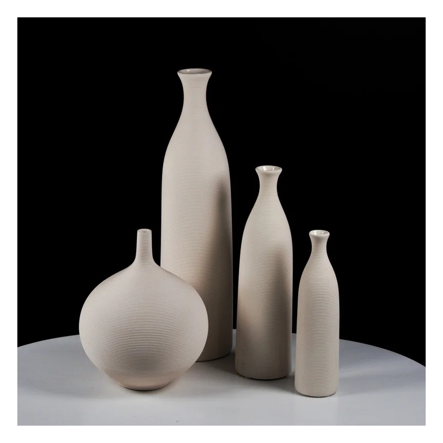 Keramisk vase, 46 cm, hvid