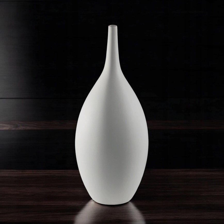Keramisk vase, 47 cm, hvid