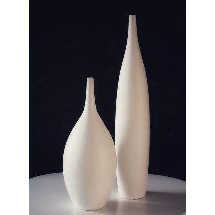 Keramisk vase, 47 cm, hvid