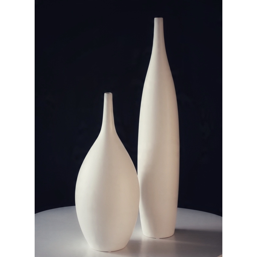 Keramisk vase, 47 cm, hvid