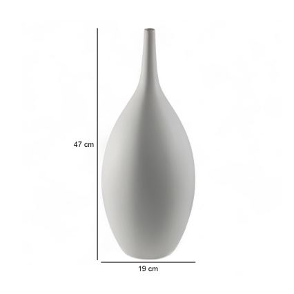 Keramisk vase, 47 cm, hvid