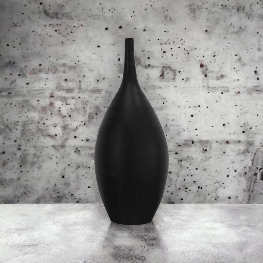 Keramisk vase 47 cm sort