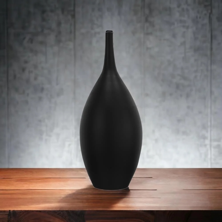 Keramisk vase 47 cm sort