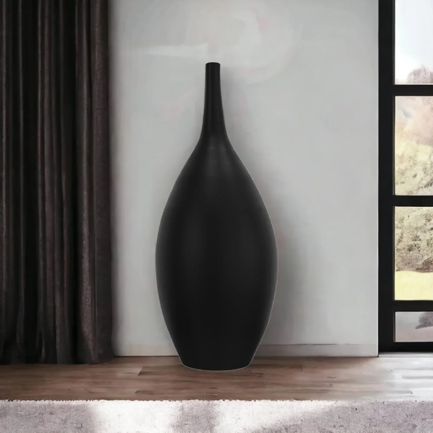 Keramisk vase 47 cm sort