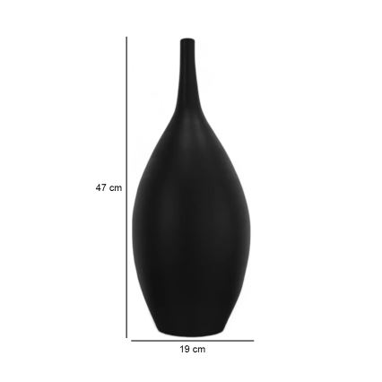 Keramisk vase 47 cm sort