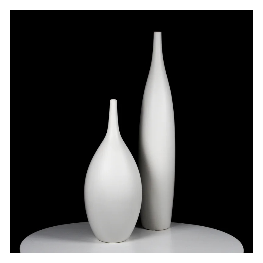 Keramisk vase 70 cm, hvid