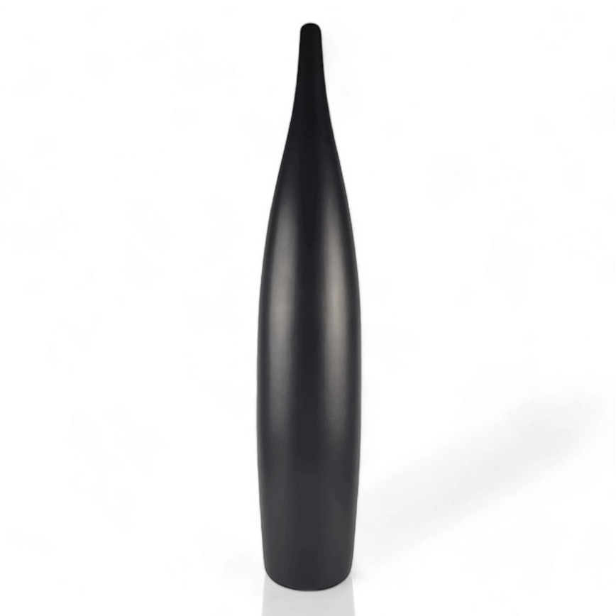 Keramisk vase, 70 cm, mat sort