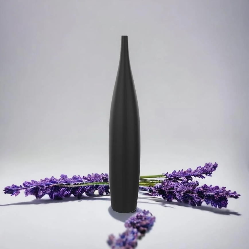 Keramisk vase, 70 cm, mat sort