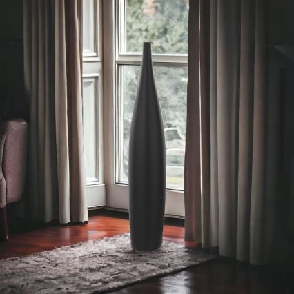 Keramisk vase, 70 cm, mat sort