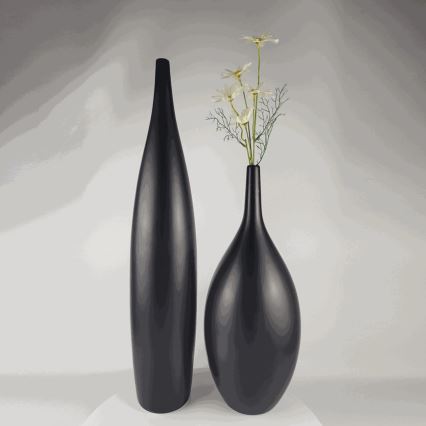Keramisk vase, 70 cm, mat sort