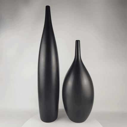 Keramisk vase, 70 cm, mat sort