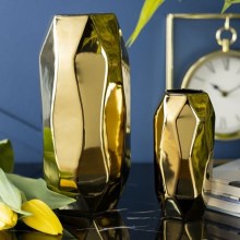 Keramisk vase ALICE 16x7,5 cm guldfarvet