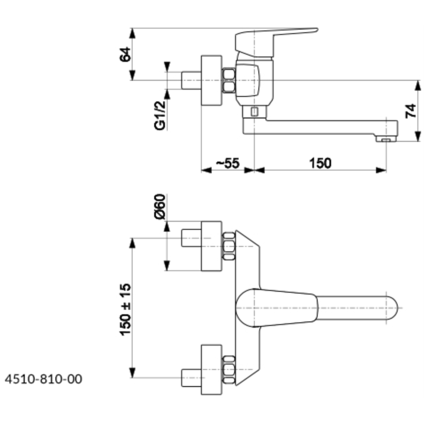 KFA Armatura 4510-810-00 - Hane GERMAN skinnende krom