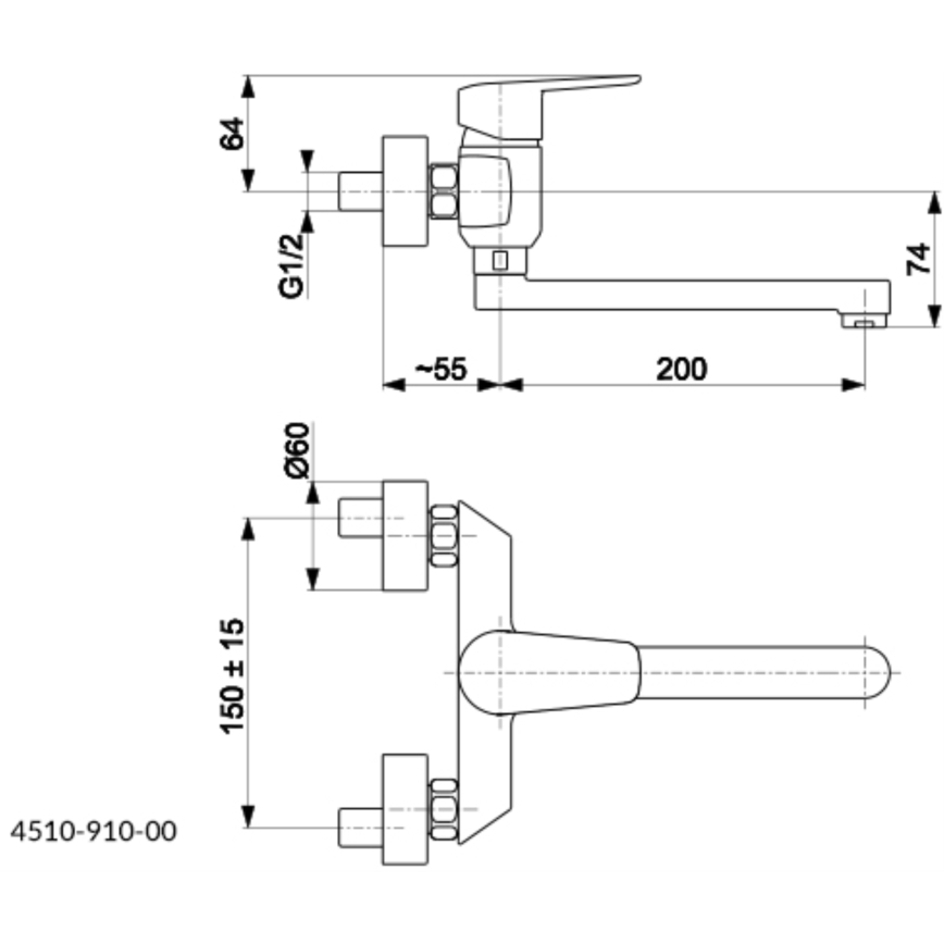 KFA Armatura 4510-910-00 - Hane GERMAN skinnende krom