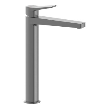 KFA Armatura 4522-712-61 - Håndvaskarmatur + MALAGA bundventil 30,3 cm, metallisk grå