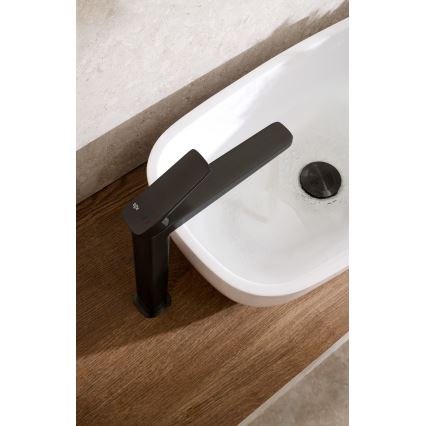 KFA Armatura 4522-712-81 - Håndvaskarmatur + bundventil MALAGA 30,3 cm sort