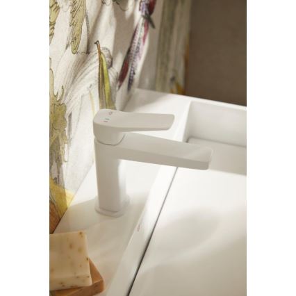 KFA Armatura 4522-815-44 - Blandingsbatteri til håndvask + bundventil MALAGA 15,9 cm hvid