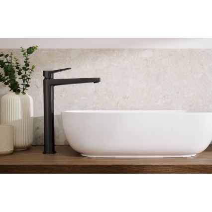KFA Armatura 4522-815-81 - Håndvaskarmatur + bundventil MALAGA 15,9 cm sort