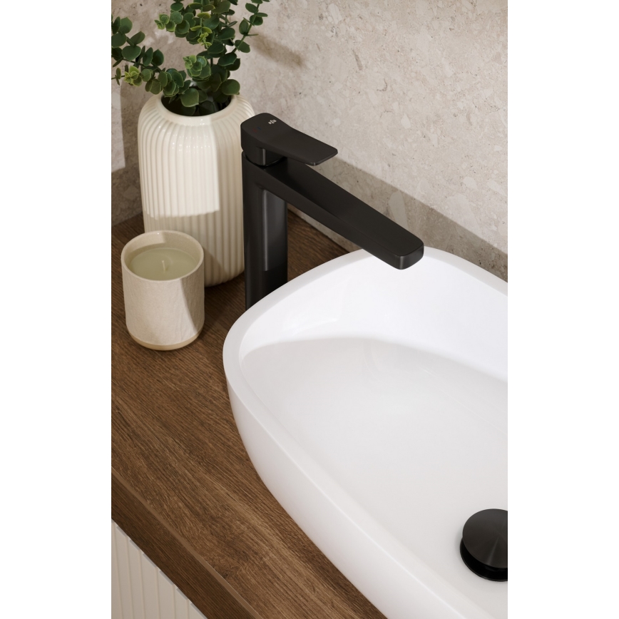 KFA Armatura 4522-815-81 - Håndvaskarmatur + bundventil MALAGA 15,9 cm sort