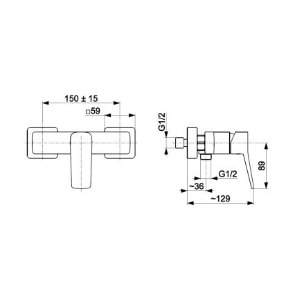 KFA Armatura 4526-010-44 - Brusebatteri MALAGA, hvid