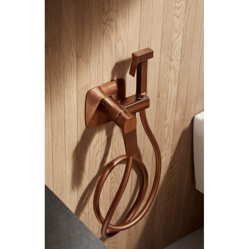 KFA Armatura 4529-512-34 - Bidetarmatur med bidetbruser til indbygget installation MALAGA rosaguld