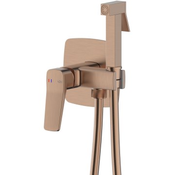 KFA Armatura 4529-512-34 - Bidetarmatur med bidetbruser til indbygget installation MALAGA rosaguld
