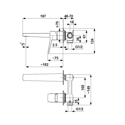 KFA Armatura 4529-810-61 - Håndvaskarmatur til indbygget installation MALAGA, metallisk grå