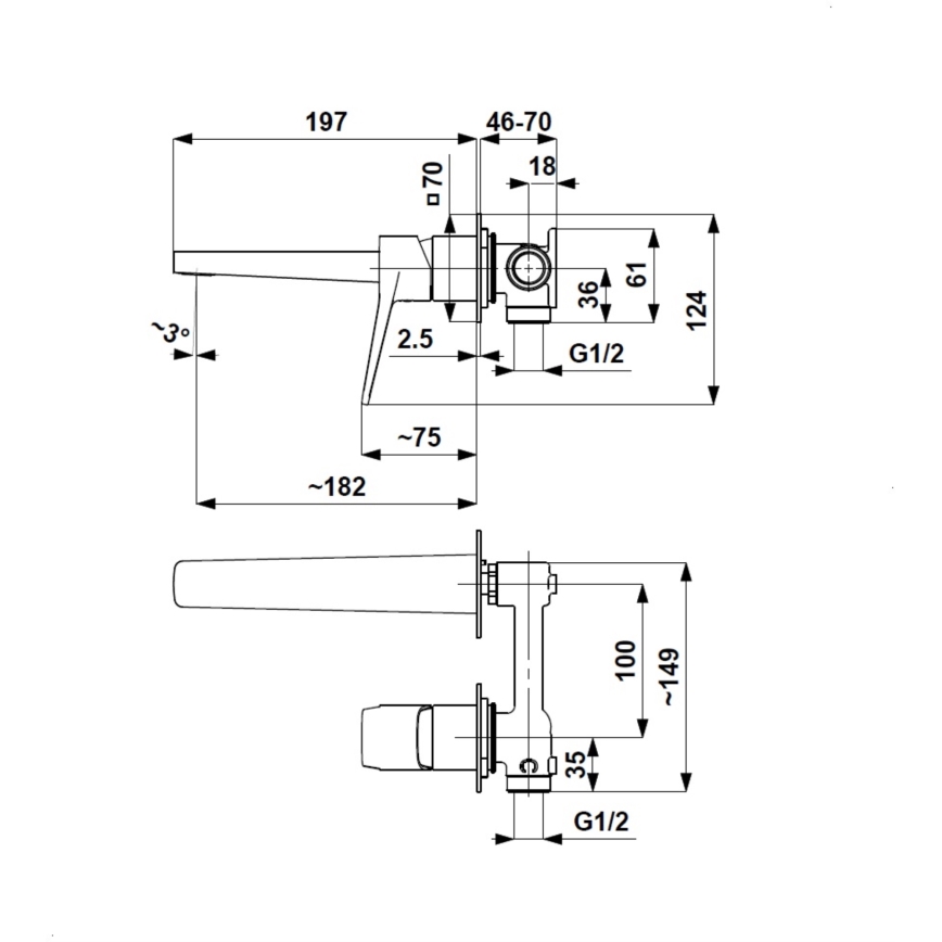 KFA Armatura 4529-810-61 - Håndvaskarmatur til indbygget installation MALAGA, metallisk grå