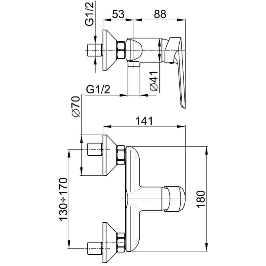 KFA Armatura 5026-010-00 - Brusehane TANZANIT skinnende krom