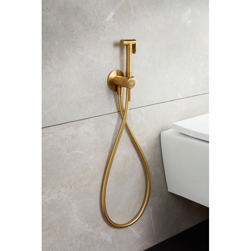 KFA Armatura 5039-512-31 - Bidethane med bruser til skjult installation MOZA jord guldfarvet