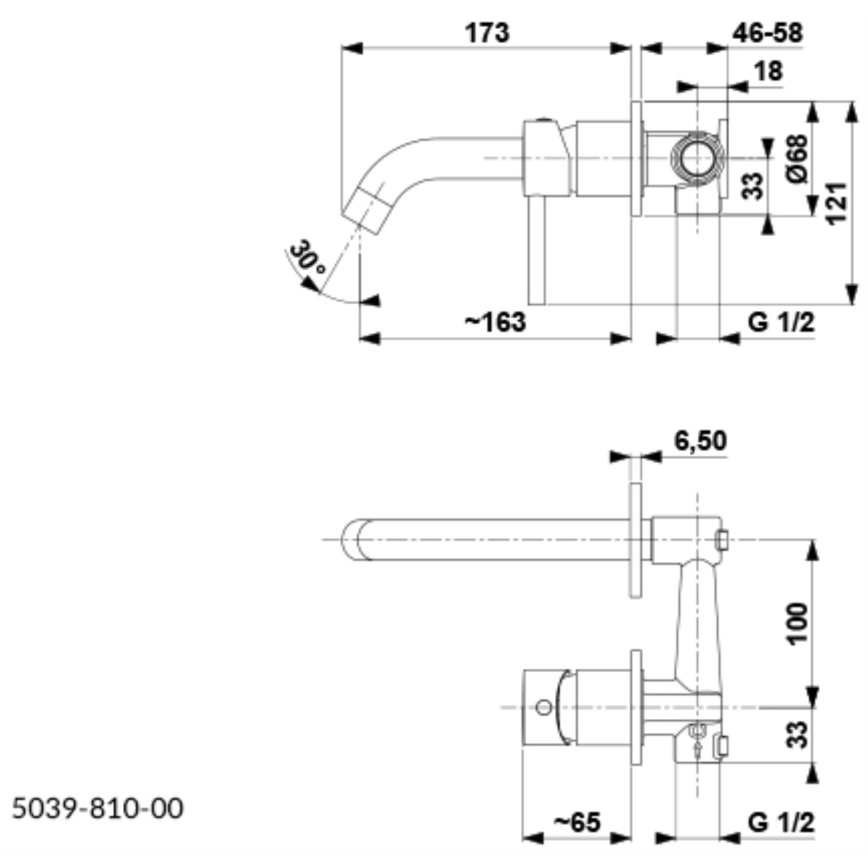 KFA Armatura 5039-810-81 - Håndvaskarmatur til skjult installation MOZA mat sort