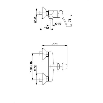 KFA Armatura 5246-010-00 - Hane til badekar MORRIS skinnende krom