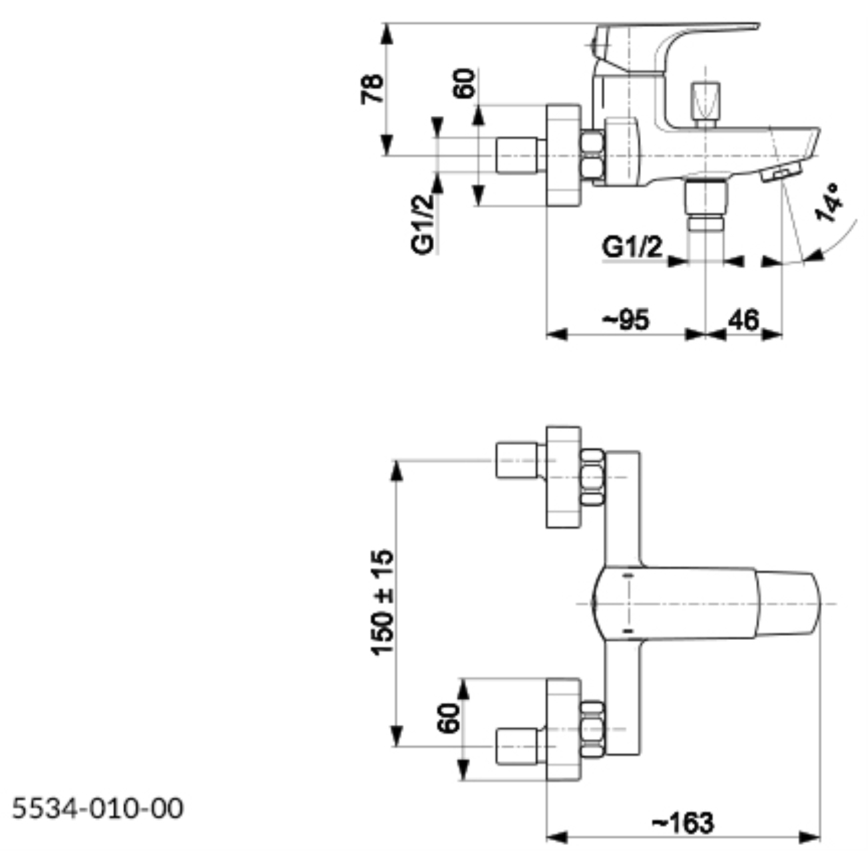 KFA Armatura 5534-010-81 - Hane til badekar MOKAIT mat sort