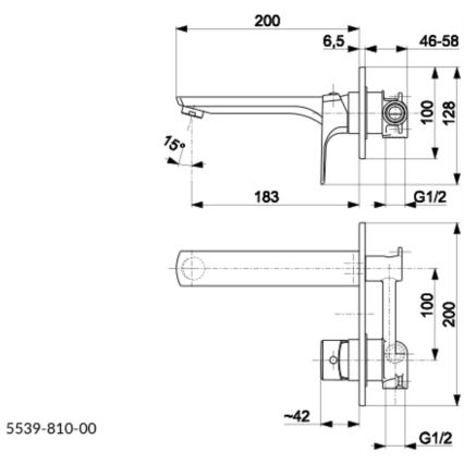 KFA Armatura 5539-810-81 - Håndvaskarmatur til skjult installation MOKAIT messing/mat sort
