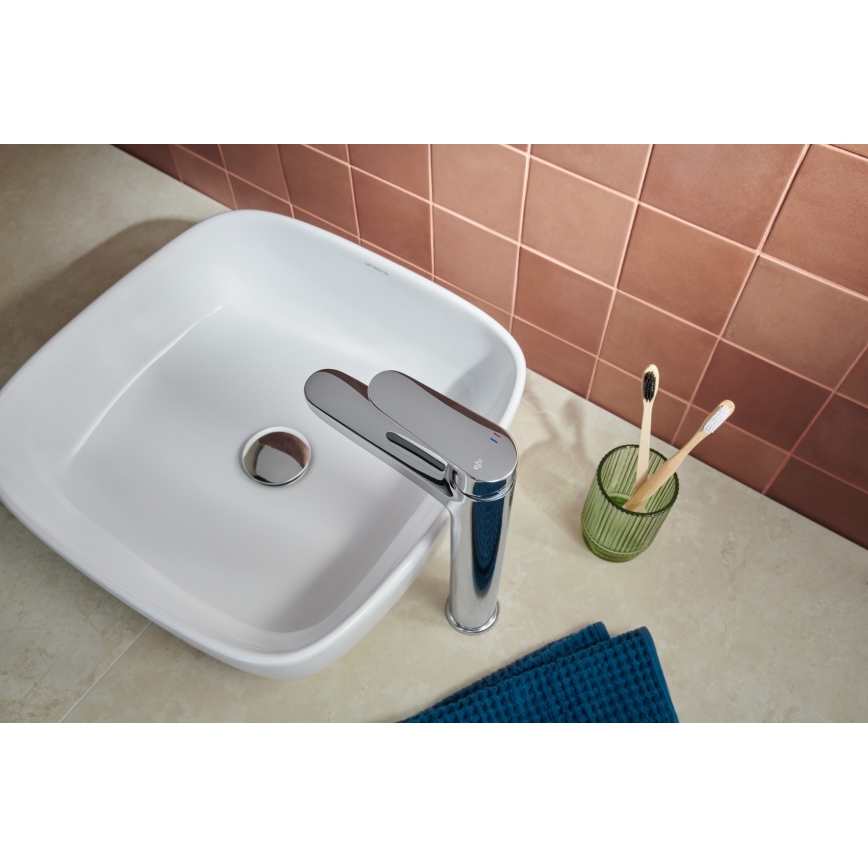 KFA Armatura 5552-712-00 - Hane + afløb m. overløb OTAVA 30,2 cm skinnende krom