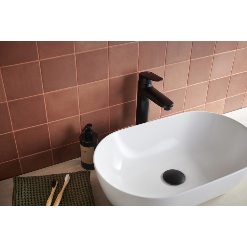 KFA Armatura 5552-712-81 - Hane + afløb m. overløb OTAVA 30,2 cm mat sort