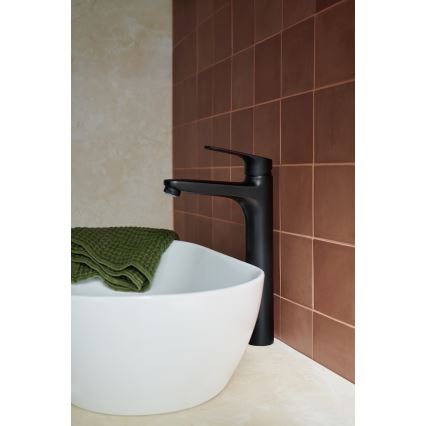 KFA Armatura 5552-712-81 - Hane + afløb m. overløb OTAVA 30,2 cm mat sort